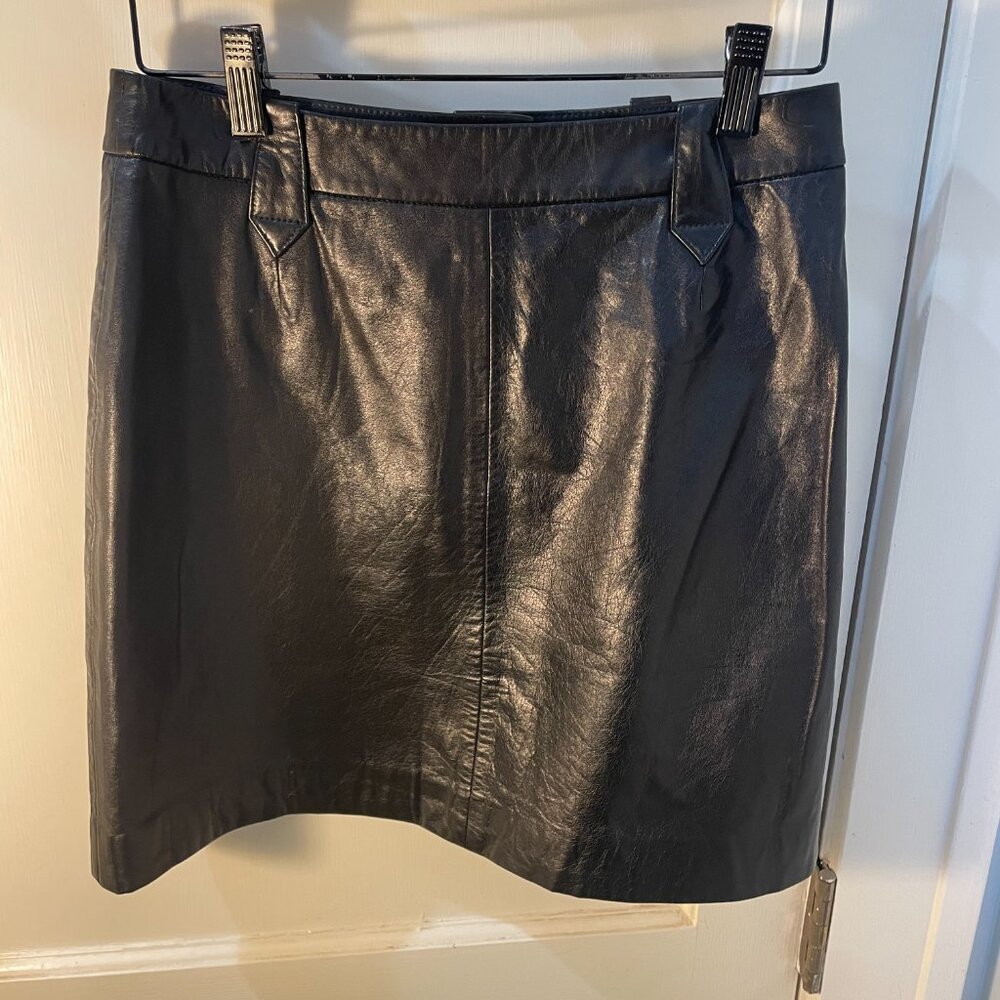 Vintage Siena Studio Black Leather Mini Skirt Size 4, Excellent Condition - Picture 8 of 8